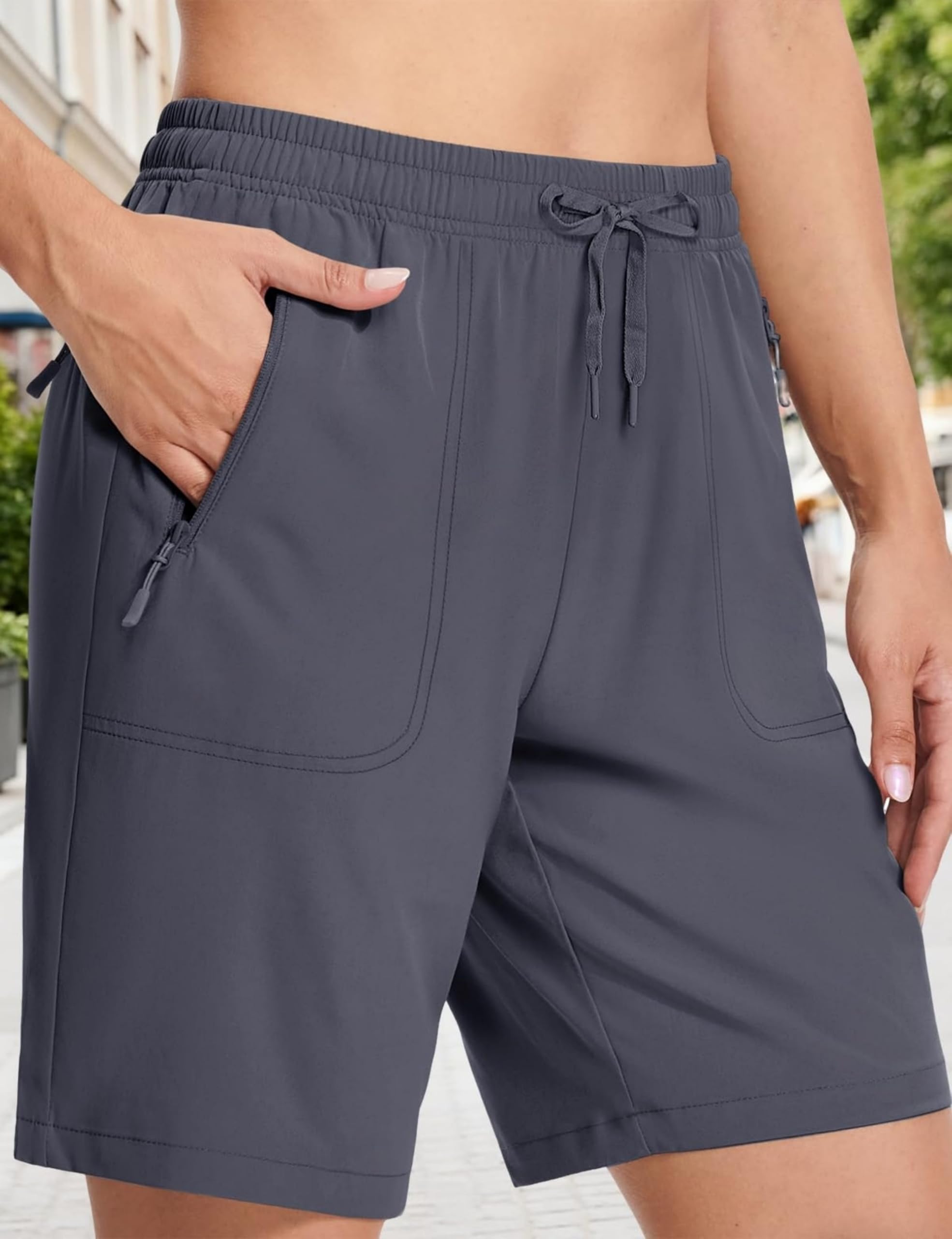 Women's Hiking Shorts Lightweight Quick Dry 8 Inch Golf Shorts Water Resistant D