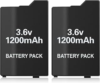 KEKUCULL 2Pcs Rechargeable Battery Pack Replacement for PSP 2000/3000/Lite/Slim Console, Real Capacity 1200mAh Lithium Polymer Batteries for PSP 2001/3001