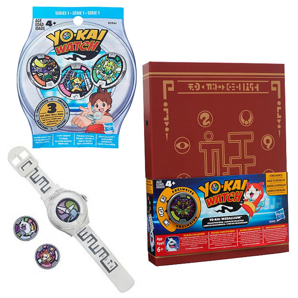 Yo-kai Watch Bundle - Yo-kai Season 1 Watch, Medallium Collection Book, 5 Medals
