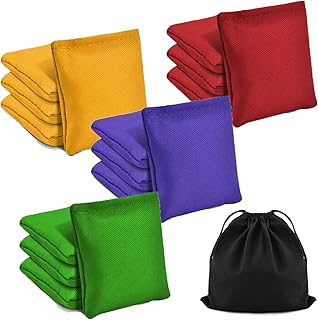 TINDTOP Small Bean Bags for Tossing, Cornhole Outdoor Toss Gaming | 3.9*3.9inch, 100g/3.5oz, Colorful Canvas Carnival Games Throwing Games