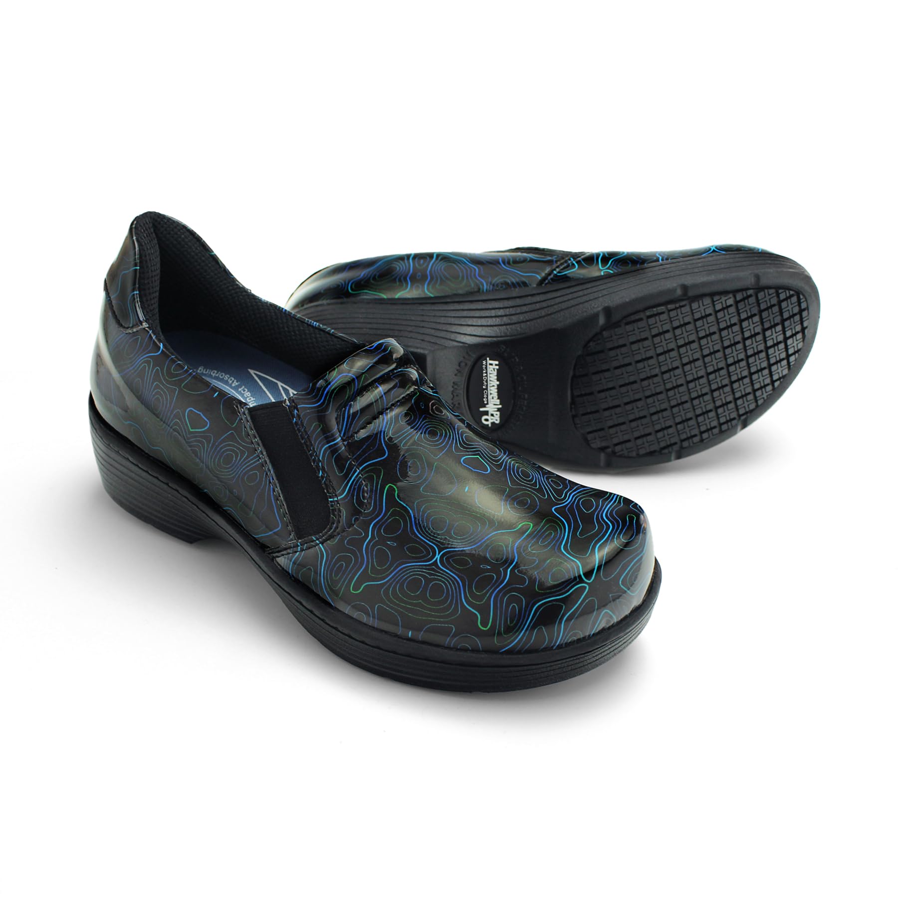Hawkwell Pro Leather Nurse Clogs for Women - Lightweight Slip Resistant Arch Sup