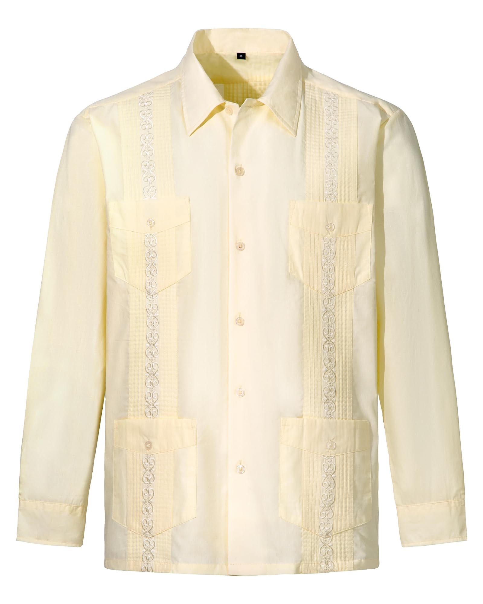 Mens Shirts Guayabera Shirts Cuban Long Sleeve Mexican Shirts for Men