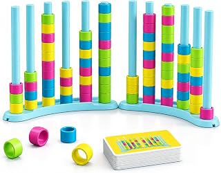 iuuoi Color Matching Challenge Game 2 Pack – Fast Pattern Color Sorting & Stacking Toys, Fun Family Board Game for Kids & Adults, 2 Player Birthday Gift for Boys & Girls, Sensory Toys for Autism