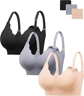 HBselect Nursing Bras for Breastfeeding Comfort Jelly Seamless Nursing Bra | Women Maternity Bras, Wireless Nursing Bras, Seamless Soft Gel, Full Coverage, Scalloped Lift, Push Up, Pregnancy Bralettes