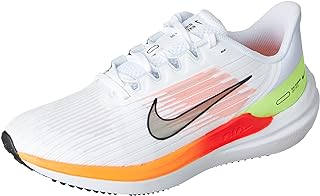 NIKE Men's Air Winflo 9 Sneaker, White Black Total Orange Bright Crimson, 10 UK