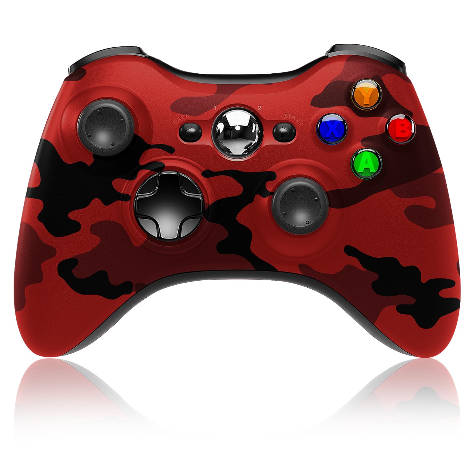 Wireless Controller for Xbox 360,2.4GHZ Game Joystick Controller,Camo Red | Game
