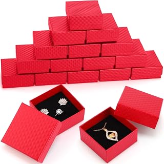 Sasylvia 24 Pcs Jewelry Gift Boxes, 3x3x1.4 Jewelry Case Red