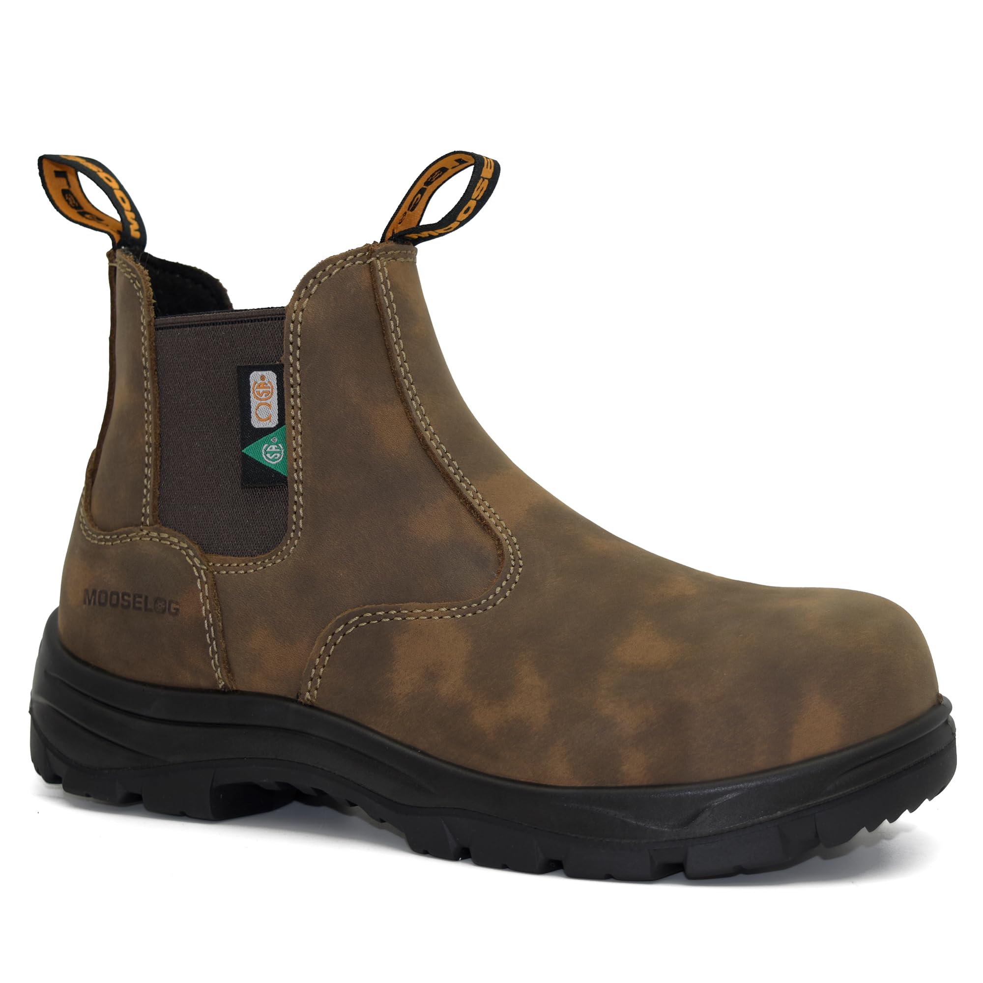 MooseLog Men's CSA Lightweight Comp Toe Leather Chelsea Work Safety Boots