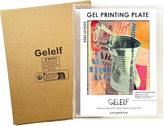 GELELF New Generation Gel Printing Plate, Upgraded Formula Printing Plate for Gel Printing Art, Gel Monoprinting Kit, Printmaking Supplies, No Aging and Bubbling(A4: 8" x 10")