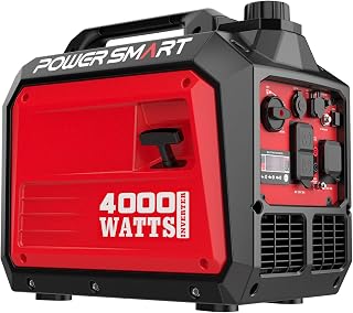 PowerSmart 4000 Watt Portable Inverter Generator for Home Use or Camping | 10H Long Runtime, Ultra-Quiet <59dBA, Parallel Ready, Digital Display
