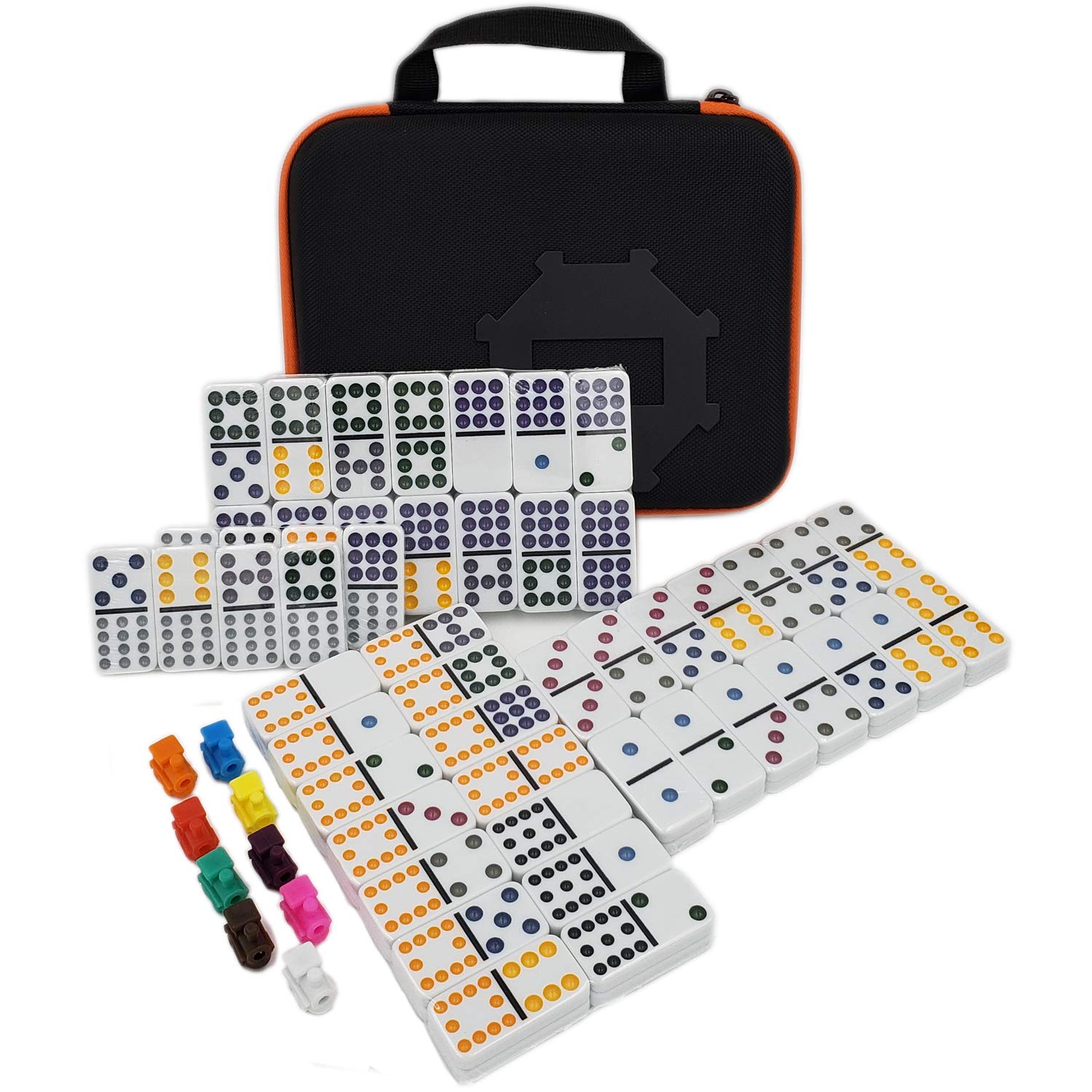 Kalolary Double 12 Mexican Train Dominoes, 91 Tiles Dot Dominoes Games in a Nylo