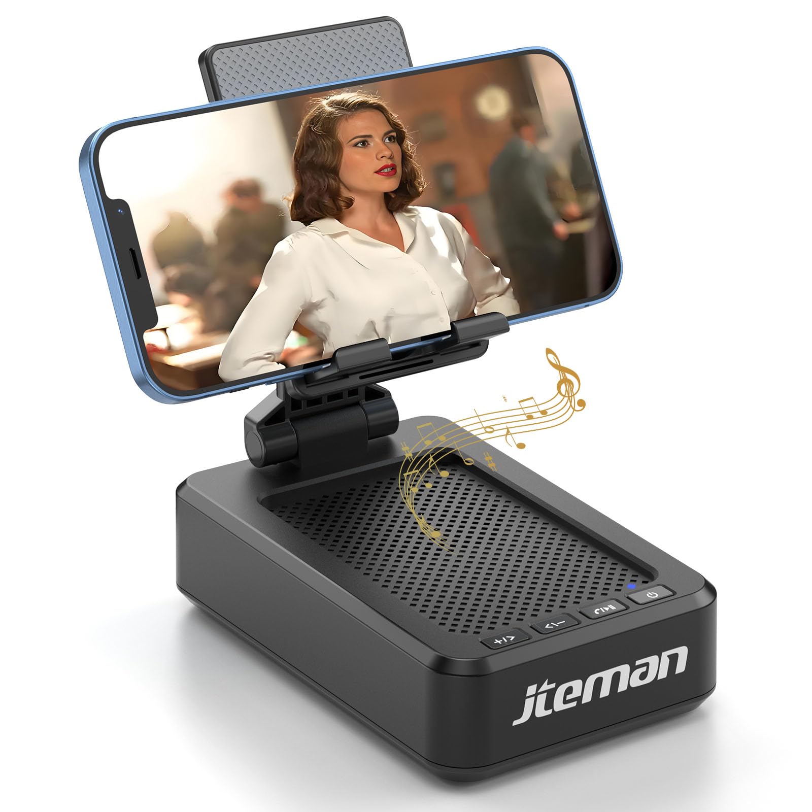 JTEMAN Cell Phone Stand with Bluetooth Speaker,Birthday Gifts for Men Women | Bi