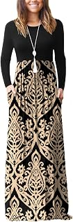 GRECERELLE Maxi Long Dress for Women Empire Waist Fall Casual Dresses