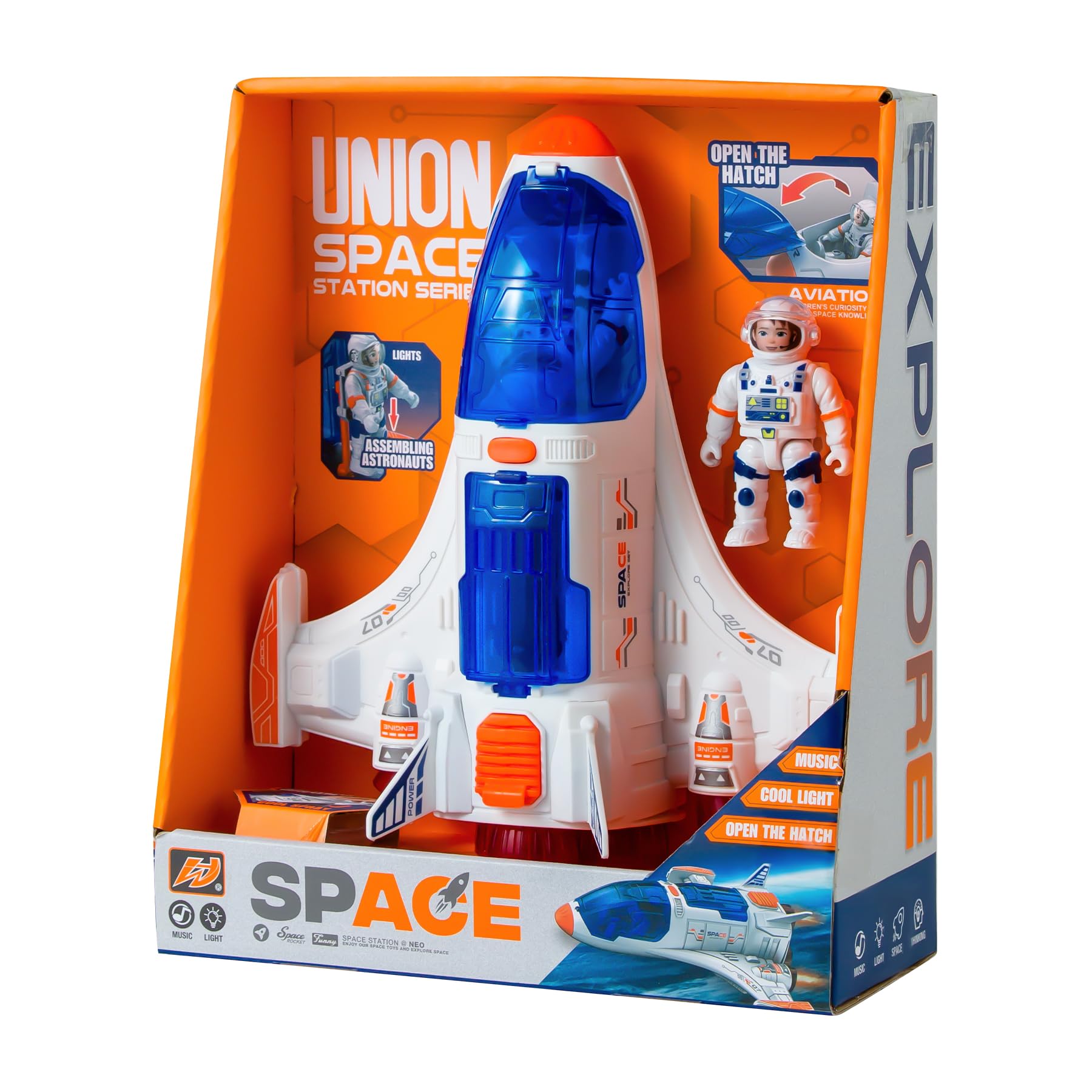 Wbzle Space Ship Toy, Ariplane with Astronaut for Kids 3-5, Boys Space Gift | Ro