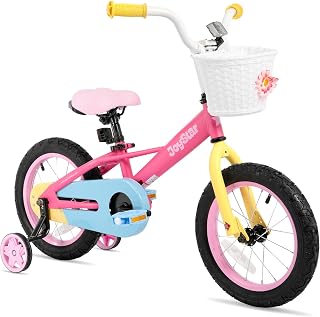 JOYSTAR Macaroon 12-18 Inch Kids Bike for 2-9 Years Girls | Toddler Girls Bike with Training Wheels & Basket, Rainbow Bikes, Children Bicycle
