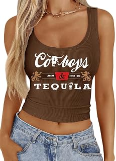 Western Cowgirl Tank Tops Women Country Music Crop Top Sleeveless Cowboy Graphic Cami Shirt