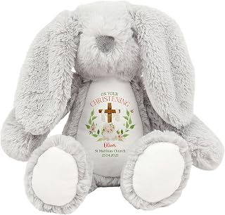 Christened Toy with cute elephant Name Church Personalised Christening Gift Plush toy Bunny Baby Girl Boy Gift Baby Keepsake Naming Ceremony