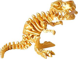 Handmade Multi-Color T-Rex Dinosaur Figure - Removable Bones, Jurassic Decor, Creative Collectible Gift, Golden