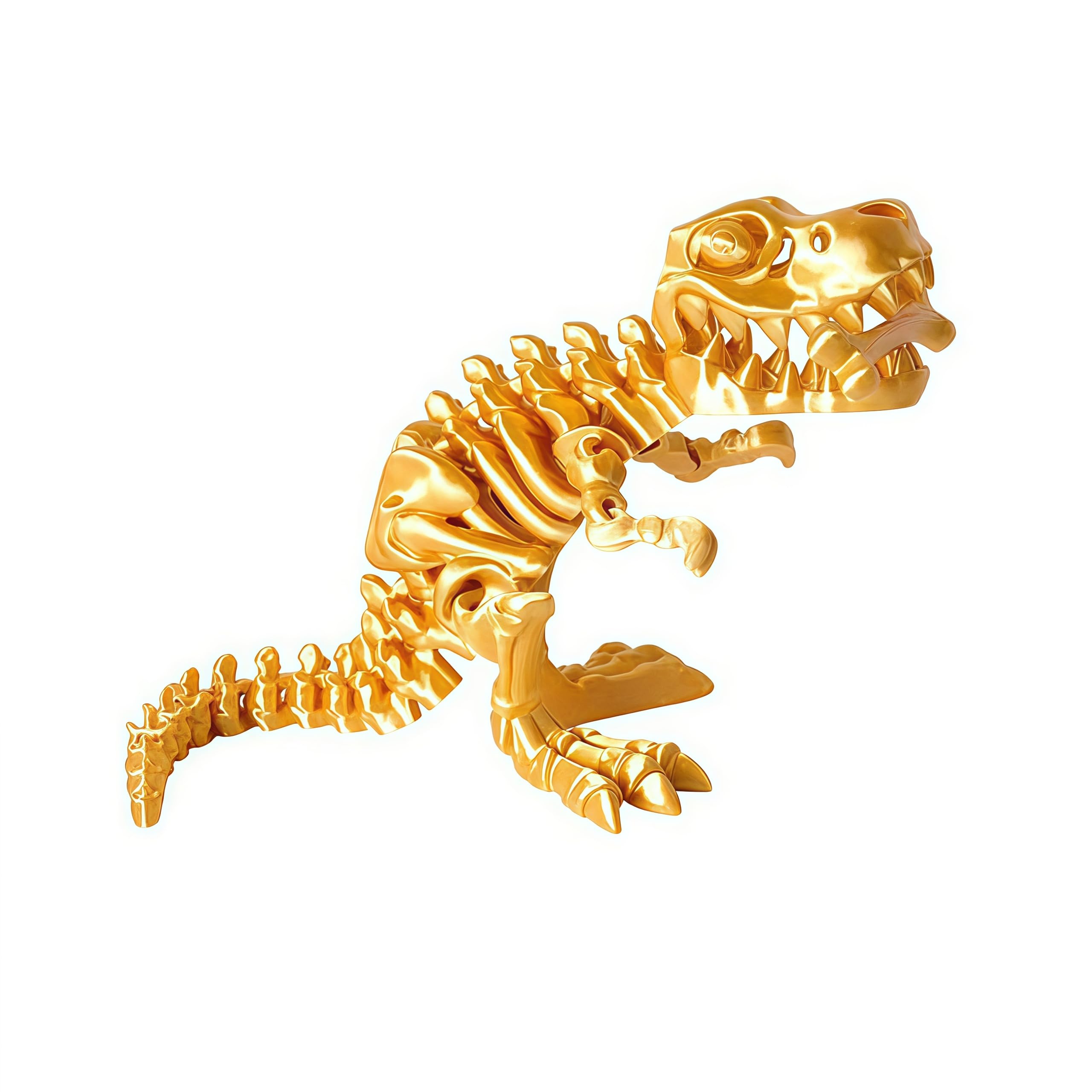 Handmade Multi-Color T-Rex Dinosaur Figure - Removable Bones, Jurassic Decor, Cr