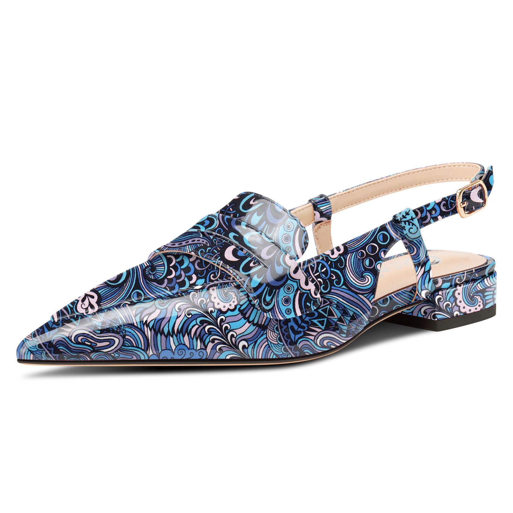 Castamere Women Slingback Shoes Flats Low Heel Heel Closed Pointed Toe Slip-on L