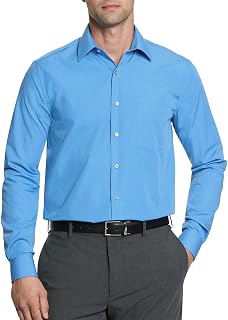 Van Heusen Poplin Regular Fit Solid Point Collar Dress Shirt Elegant Men's Shirt