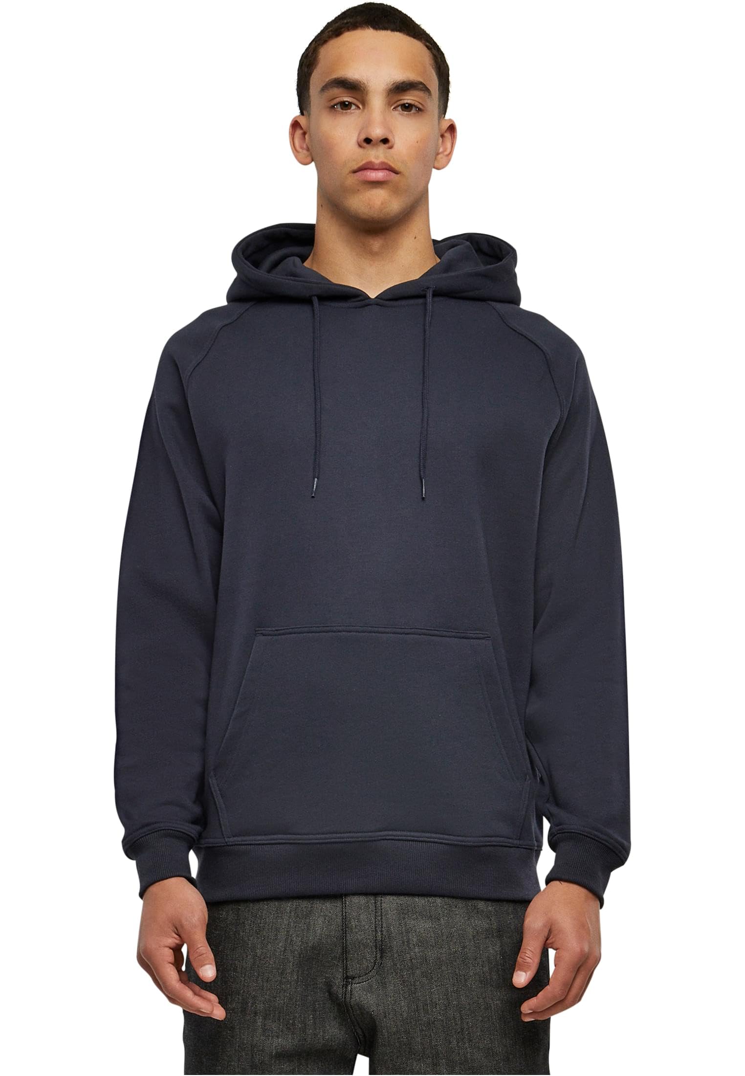 Urban Classics Men's Plain Hooded Sweatshirt Black 65% Cotton, 35% Polyester Ove