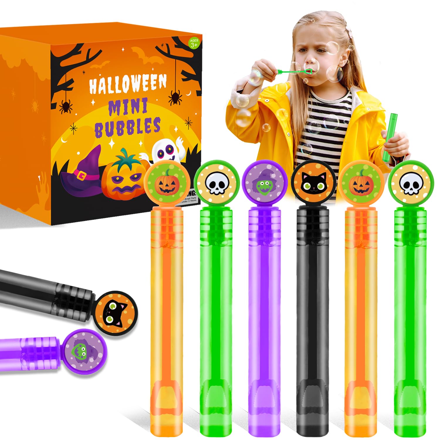 32-200 PCS Halloween Mini Bubbles Toys, Boo Basket Gift Bag Fillers Toddler