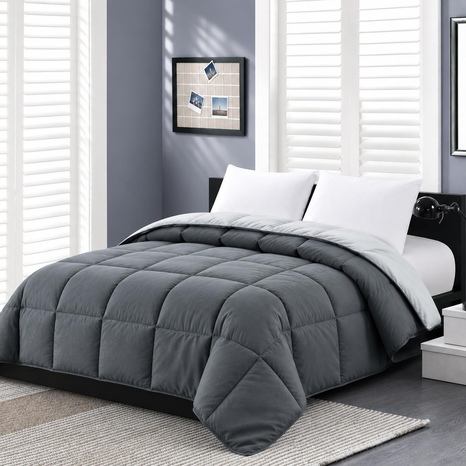 Homelike Moment Comforters Queen Size - Bed Duvet Insert Lightweight | Clump-Fre