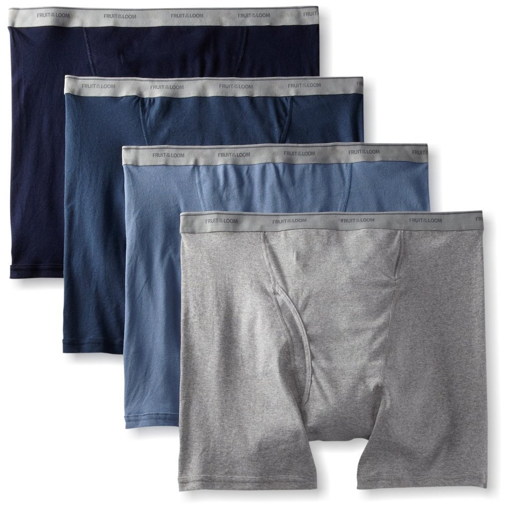 Fruit of the Loom Men's Stripe/Solid Assorted Boxer Briefs(Pack of 4) (Multi, XX