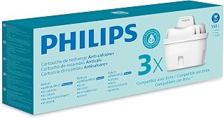 Philips Water Antical+ Replacement Water Filter Cartridges, Pack of 3 Filters, UP TO 50% HIGHER CALM REDUCTION, PACKAGING MAY VARY, BRITA COMPATIBILITY*