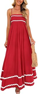 PRETTYGARDEN 2025 Women Summer Sleeveless Ruffle Sleeveless Ruffle Beach Maxi Dress