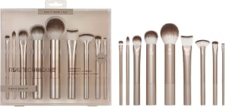 Real Techniques Au Naturale Makeup Brush Kit, Set of 9, Gold