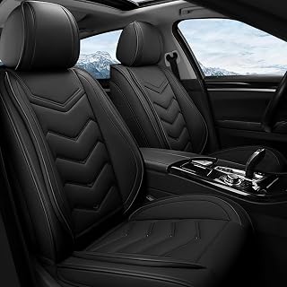 Car Seat Covers Fit for Honda 2000-2026, Stylish Sport Seat Covers, Waterproof Wear-Resistant Premium Nappa Leather Car Seat Covers.(2 Pcs Front/Pure Black)