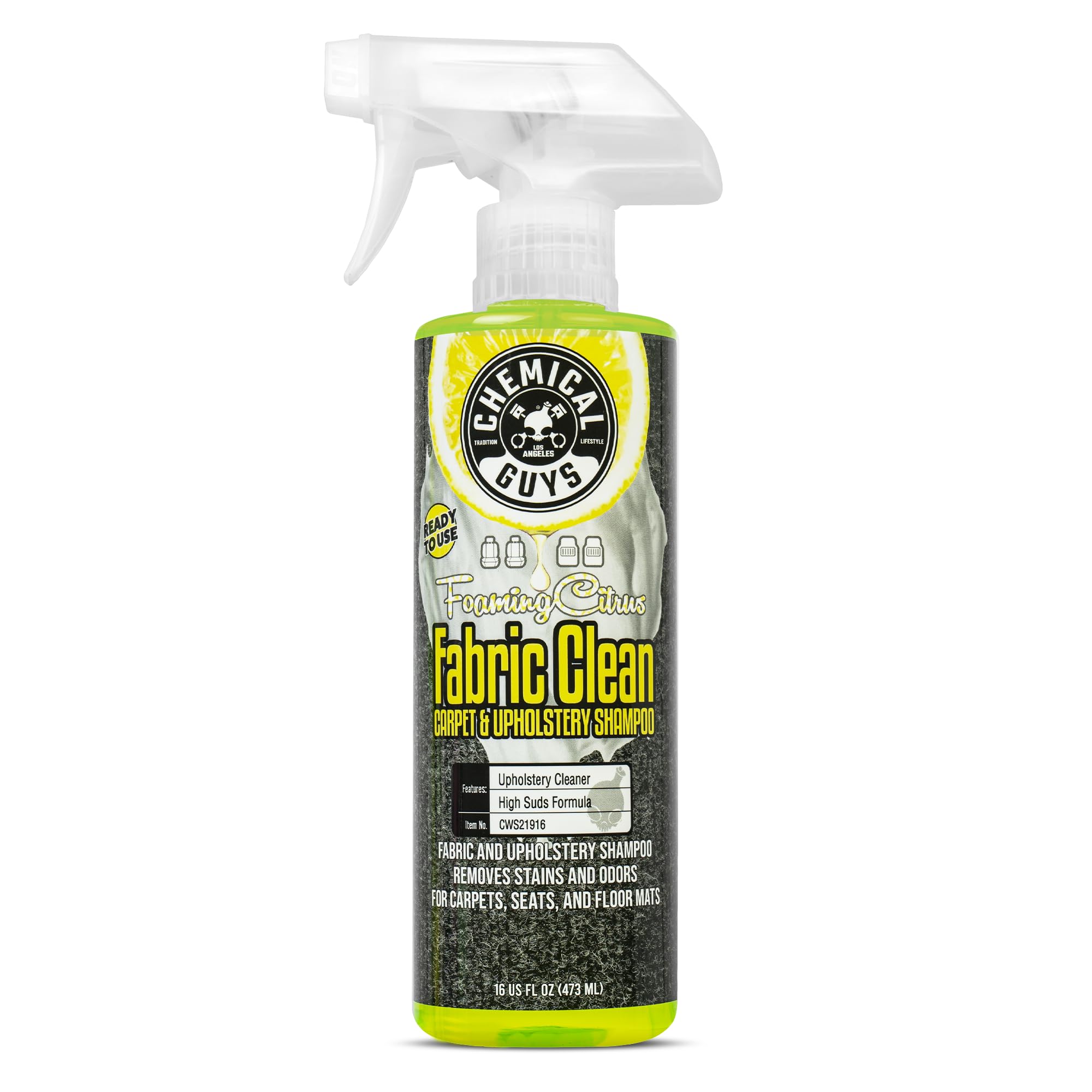 Chemical Guys, Citrus Fabric & Carpet Cleaner, Ready-to-Use Spray, 16 oz | Ready
