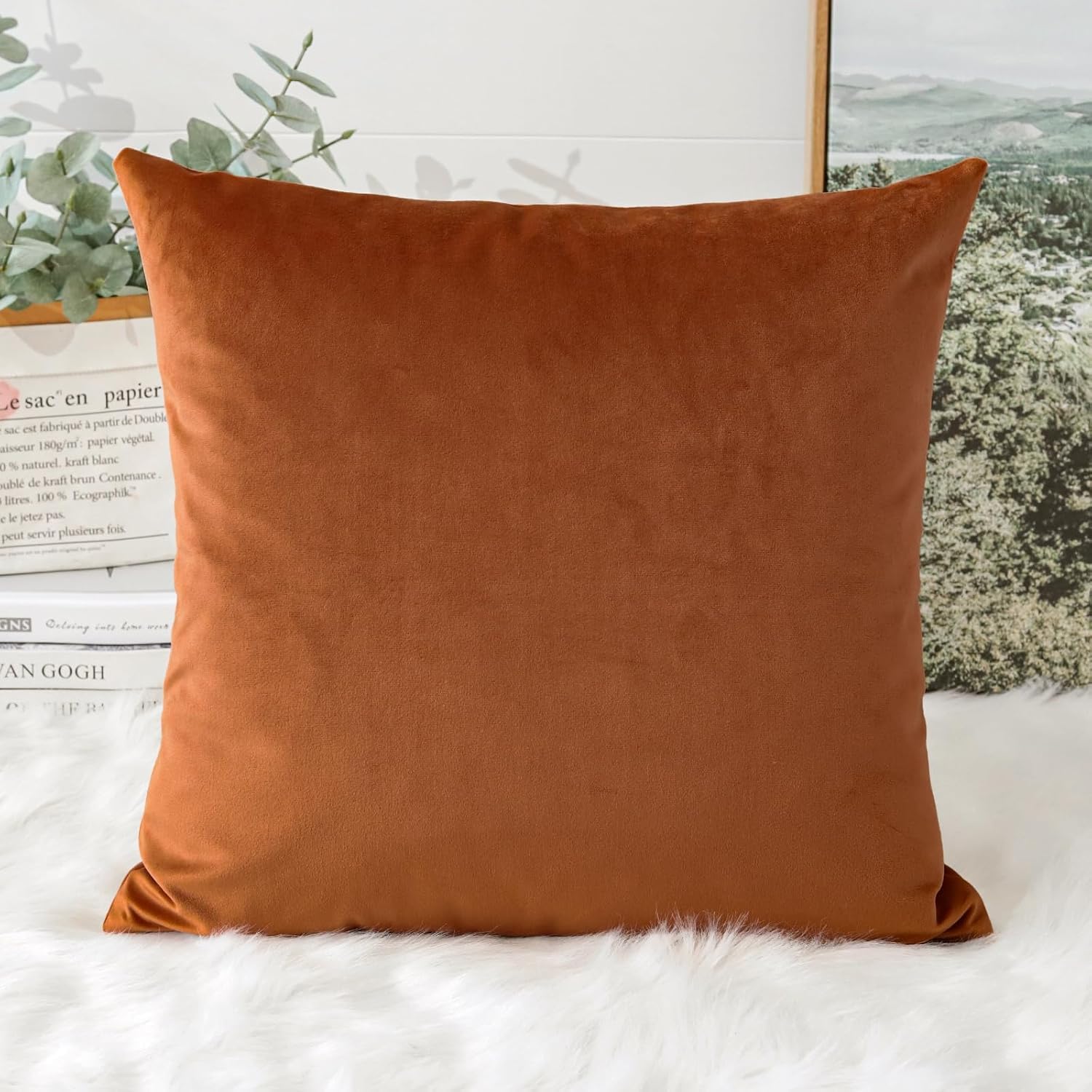 Super Soft Luxury Velvet Decorative Throw Pillow Covers,Square Cushion Cases for