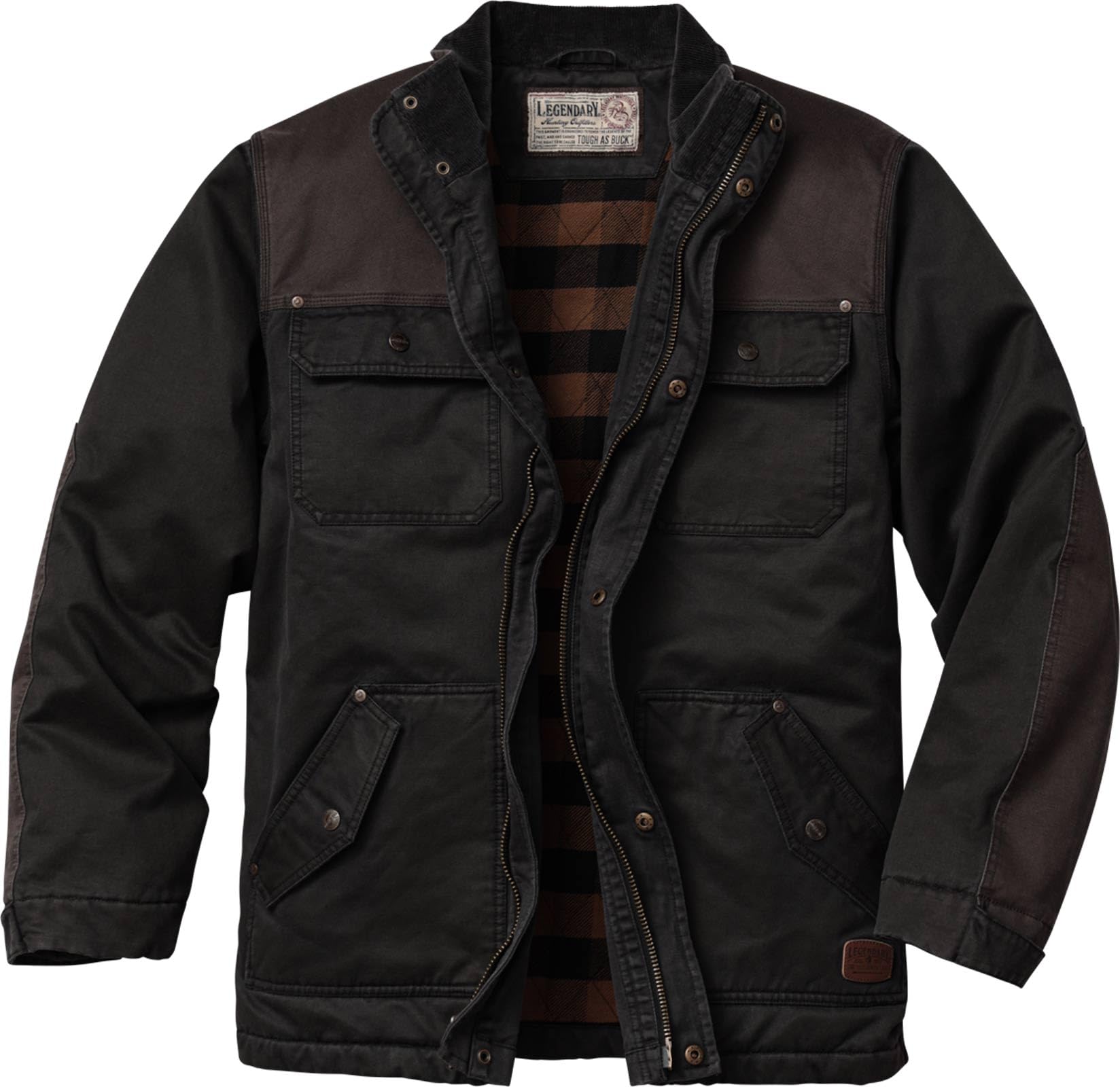 Legendary Whitetails Mens Chore Coat Tough as Buck Collection, Flannel Lined Bar