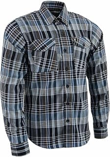 Milwaukee Leather Men’s Casual Cotton Flannel Plaid Long Sleeve Button Down Cotton Shirts