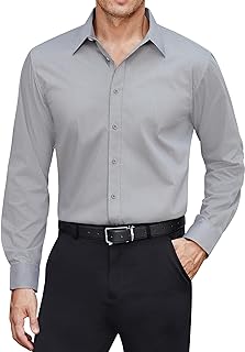 J.VER Mens Long Sleeve Stretch Regular Fit Casual Formal Shirts