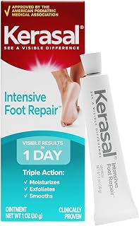 Kerasal Intensive Foot Repair Ointment, Smooth Rough Feet, 1 oz | Foot repair ointment with Urea and Salicylic Acid helps smooth dry, cracked feet and deliver visible results in 1 day.
