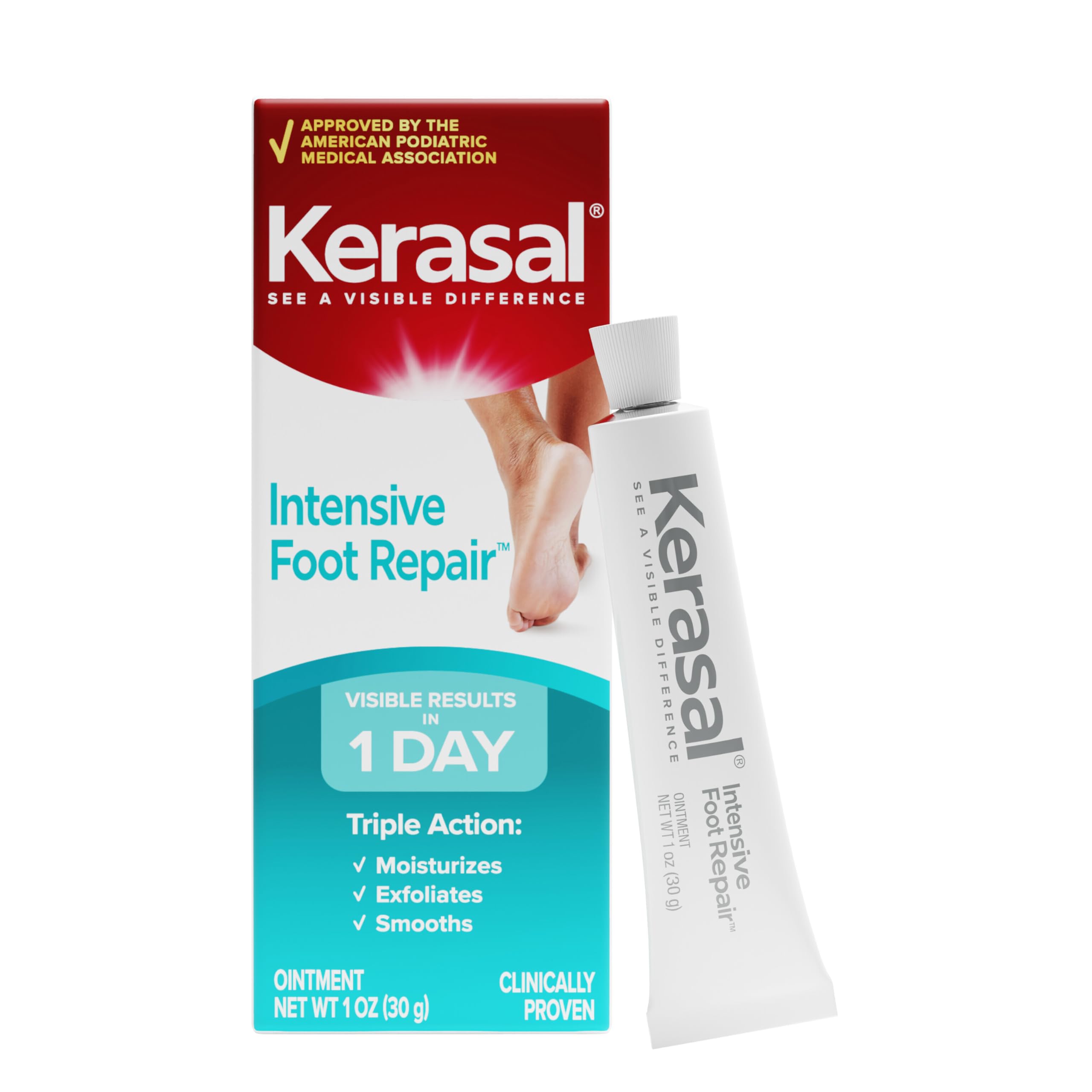 Kerasal Intensive Foot Repair Ointment, Smooth Rough Feet, 1 oz | Foot repair oi