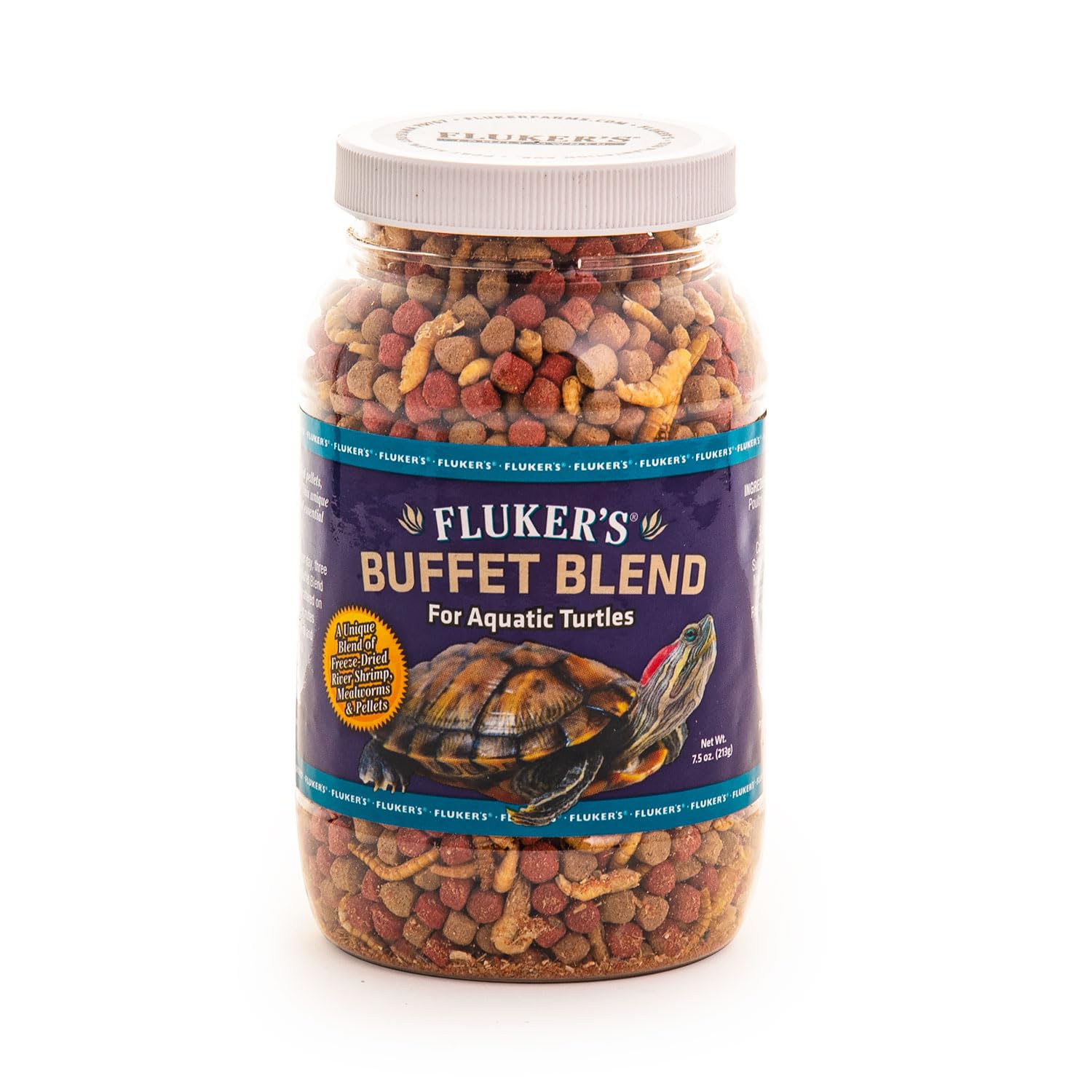 Fluker's Buffet Blend Aquatic Formula, Turtle Food with Freeze, Dried Shrimp, Me
