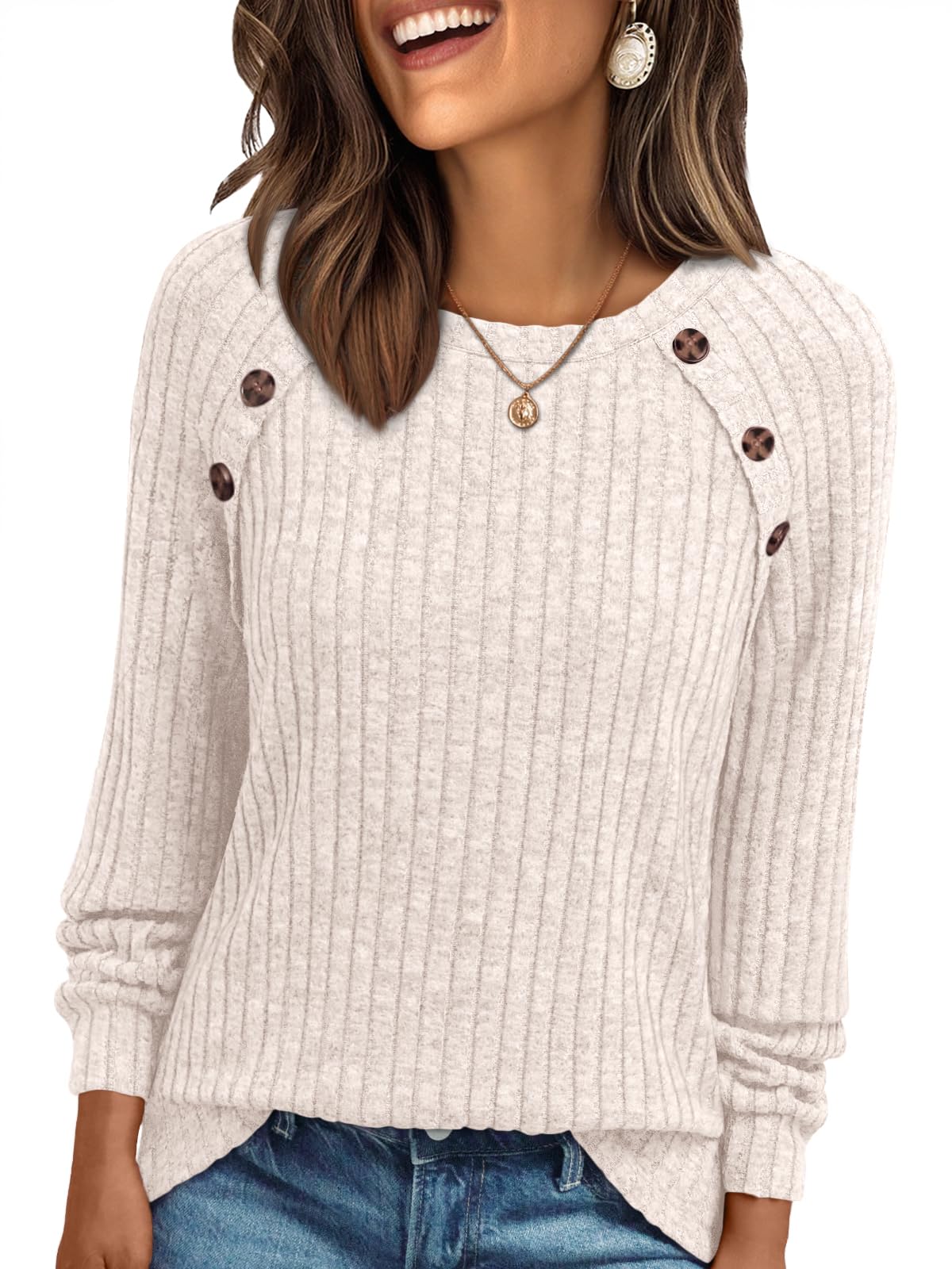 AUTOMET Womens Long Sleeve Shirts Fall Sweaters Business Casual Tops Blouse | Wo
