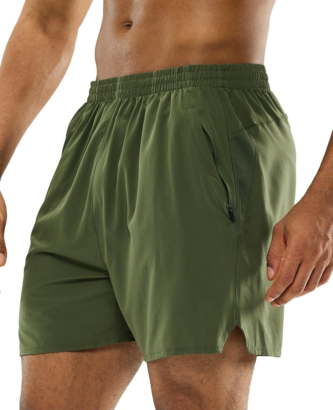 MIER Pantaloncini sportivi da uomo da corsa leggeri da 5 pollici con tasche con 