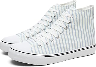 yageyan Men’s High Top Canvas Sneakers Fashion Lace up Walking Shoes Casual Classic