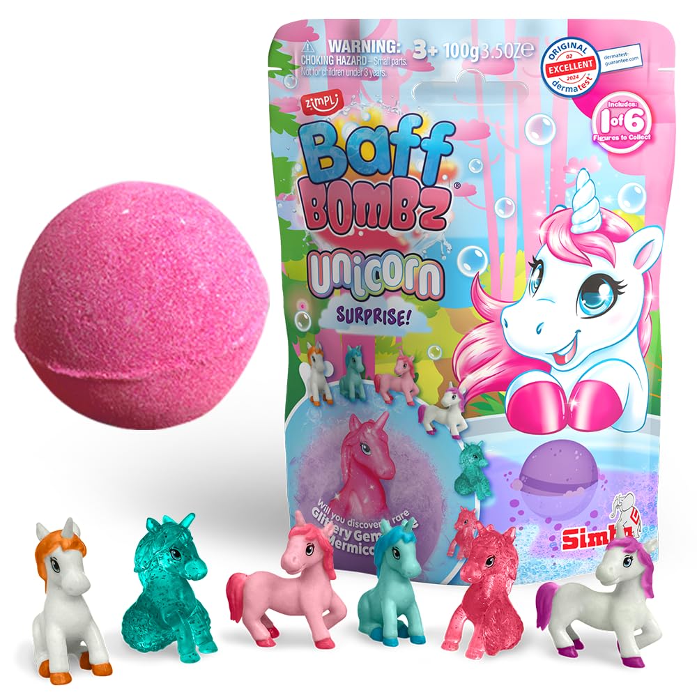 ZIMPLI - Large Unicorn Surprise Bath Bomb, 1 of 6 Surprise Unicorn Toys to Colle