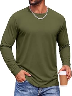 COOFANDY Men's Long Sleeve T-Shirts Crew Neck Regular-Fit Tee Shirts Casual Basic Tshirts
