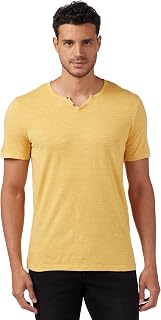 JACK & JONES T-Shirt Melange Split Neck T-Shirt