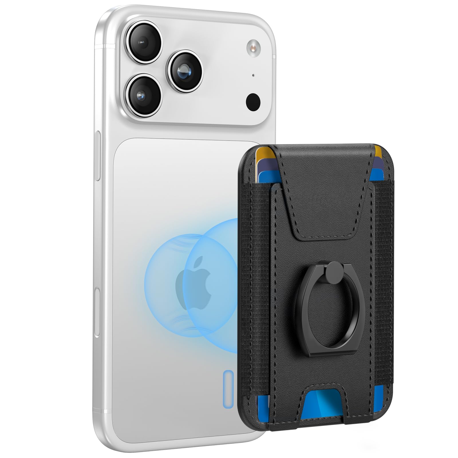 for Magsafe Wallet with Grip, 6-Card Holder; Stronger Magnetic Phone Wallet | Ma