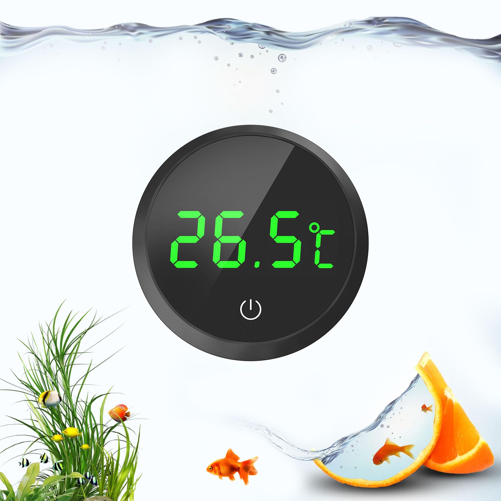 QZQ Fish Tank Thermometer Aquarium Thermometer Digital Wireless Touch Stick LED 
