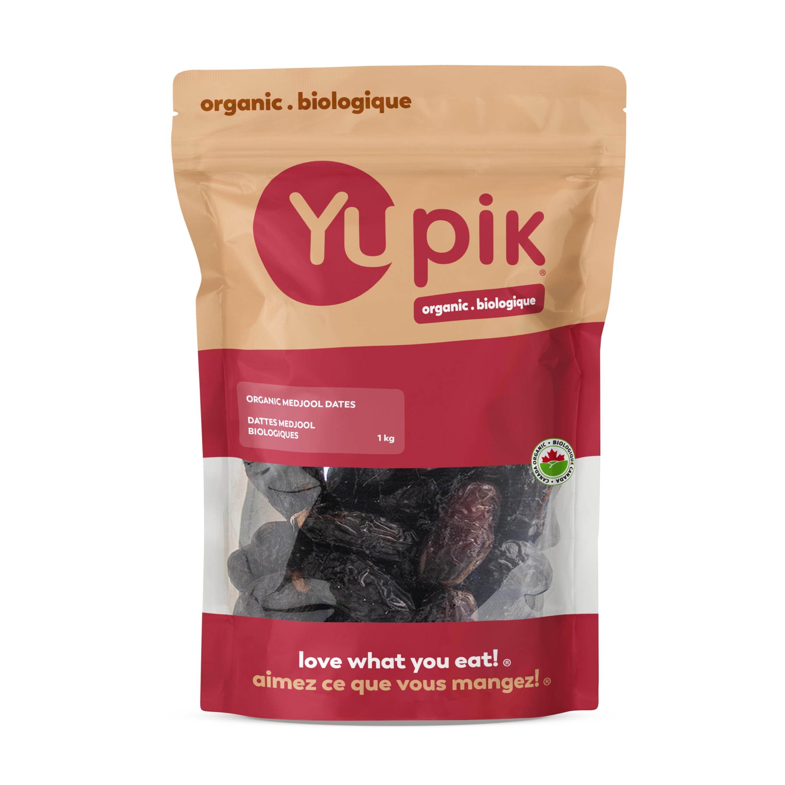 Yupik Organic Medjool Dates with Pits, 1 kg, Non-GMO, Gluten-Free, Vegan, Kosher